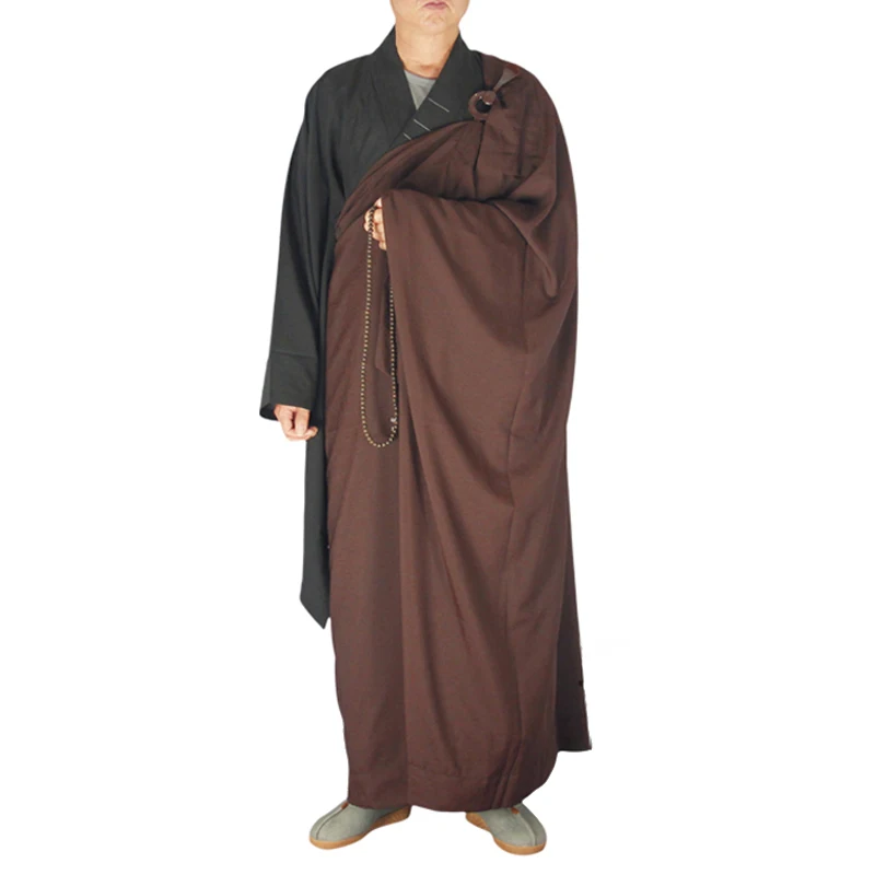 

Free Shipping Unisex Buddhist monk robe Zen Meditation monk robes Shaolin Temple Monk clothes Kung fu Uniform Suits monk dress