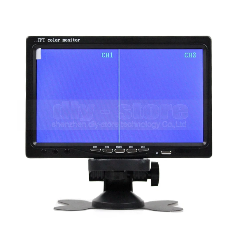 DIYSECUR DC 12 V-24 V 7 дюймов 4 Разделение Quad ЖК-дисплей Экран Цвет дисплея заднего вида монитор для автомобиля из-за цветопередачи монитора Системы