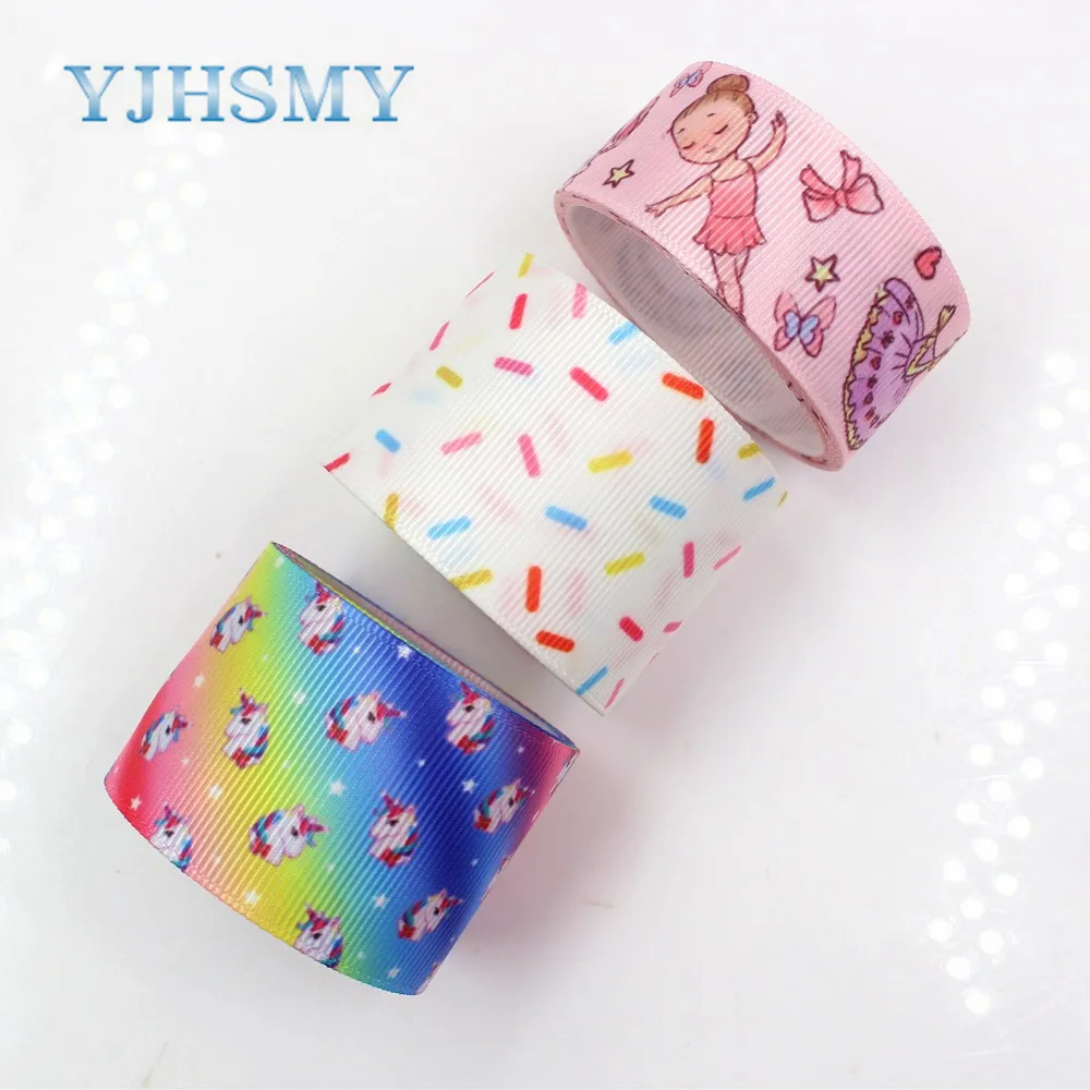 YJHSMY G-18815-947 25/38 мм 10 ярдов ленты с мультяшным принтом аксессуары для волос ручной