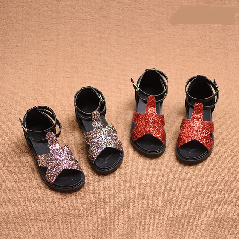 

Maggie's Walker children's sandals kids twinkling princess Buckle sandals kids casual Rome summer shoes girls open toe shoes