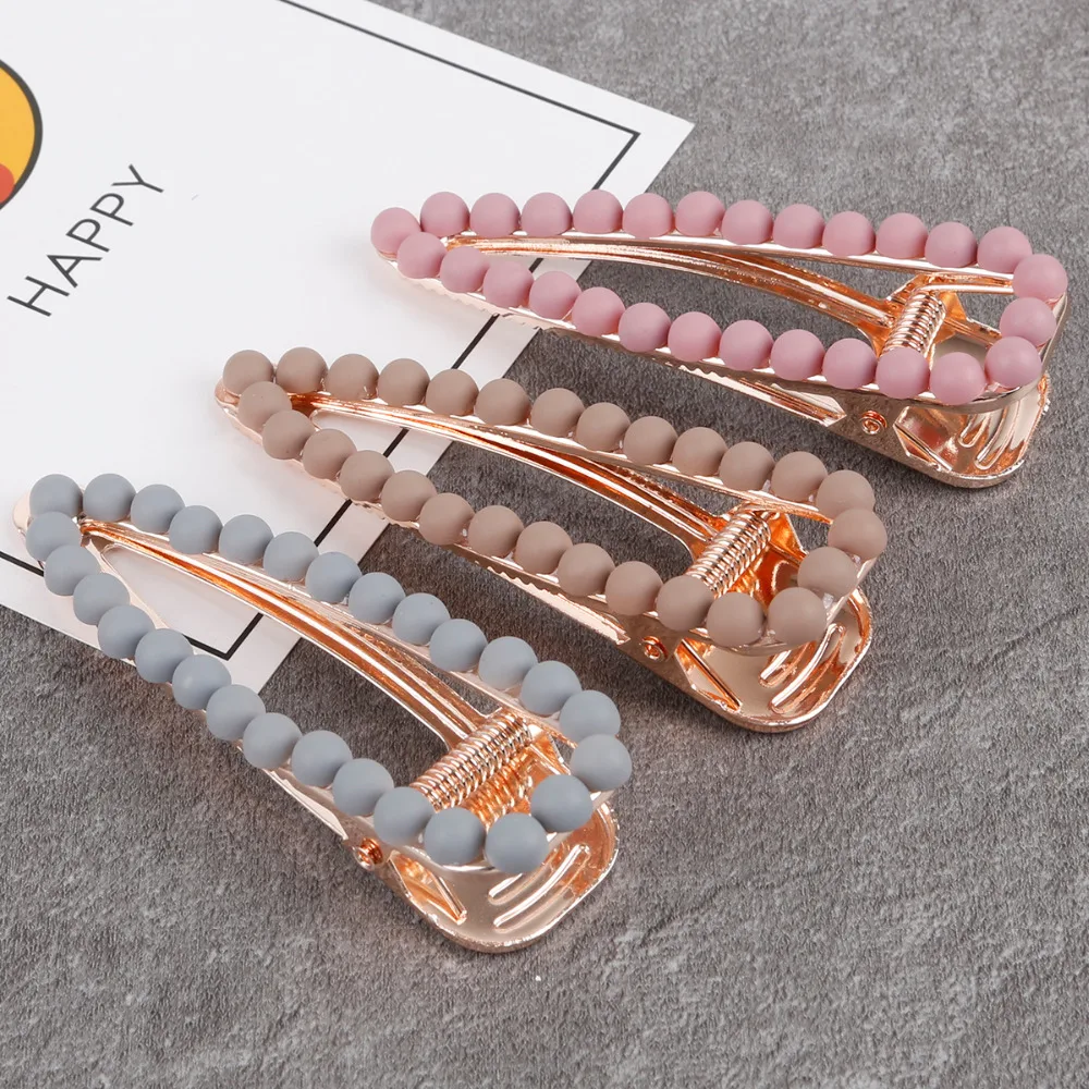 Korean ins Scrub Pearl Hair Clip Morandi Color Drop Edge Clip about 8cm length 1Pc hair barrette girl gift hair accessories Korean ins Scrub Pearl Hair Clip Morandi Color Drop Edge Clip about 8cm length 1Pc hair barrette girl gift hair accessories