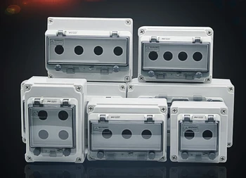 

Outdoor waterproof IP67 button box with window cover rain switch box emergency stop signal light operation control box 22mm hole