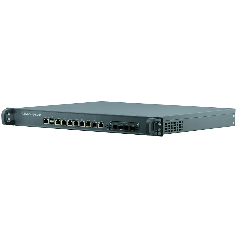 

Network Security Server 1U Firewall PC with 8 ports Gigabit lan 4 SPF i3 4130 3.4Ghz 4G RAM 64G SSD Mikrotik PFSense ROS