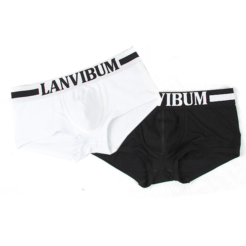Lanvibum Новое поступление Классические 95% хлопковые трусы боксеры нижнее белье для