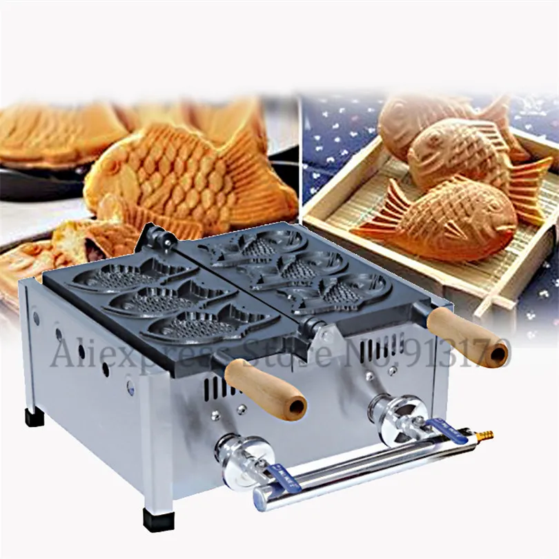 Антипригарная газовая рыба тайяки вафельная машина из нержавеющей стали 123 (18)
