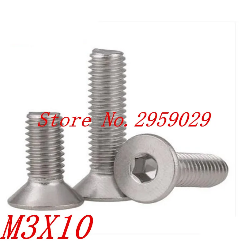 

1000pcs DIN7991 M3*10 M3 x 10mm Stainless steel 304 hex socket countersunk head machine screw
