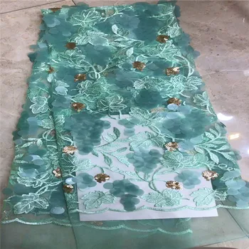 

Nigerian Lace Fabric 2019 High Quality Lace 3d Lace Fabric Wedding African With sequins Nigerian French Lace Fabric bh13-28