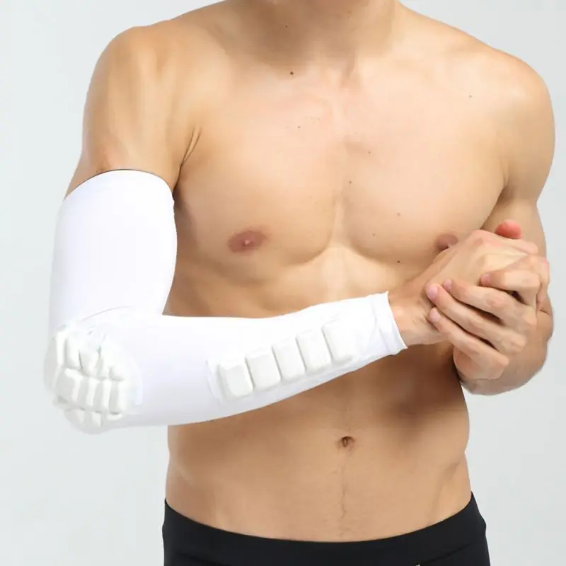 Gym Sports Arm Warmers Basketball Sleeves Honeycomb Anti-collision Non-slip Compression Elbow Pads Protector