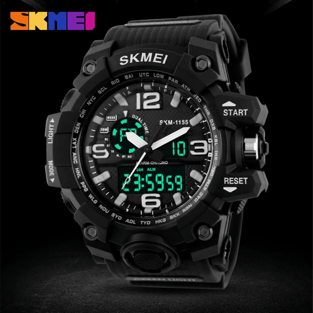

Men's LED Digital Alarm Date Military Sports Army Waterproof Quartz Watch