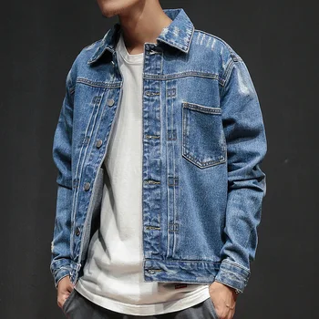 

2018 spring new denim jacket New cotton Denim jacket casual jacket outerwear jean jacket men Slim Fit Casual Men Fashion
