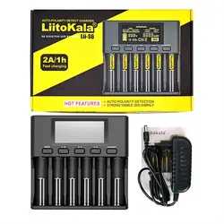 Умное устройство для зарядки никель-металлогидридных аккумуляторов от компании LiitoKala: Lii-S6 Lii-PD4 Lii-500 Батарея Зарядное устройство 18650 6-слот