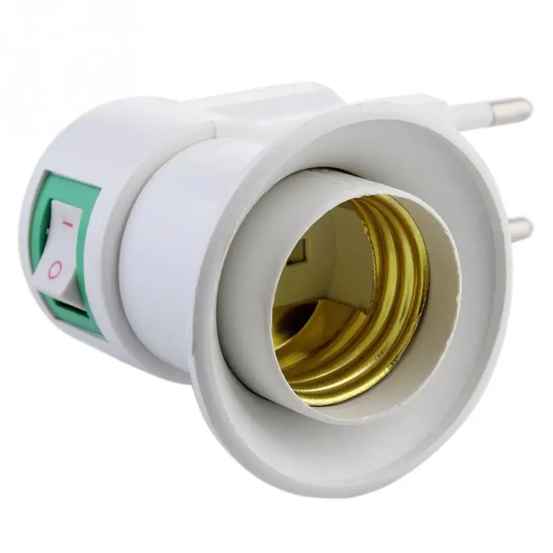 White E27 Wall plug Dual Plug Switch Lampholder Lamp Socket Wall Plug