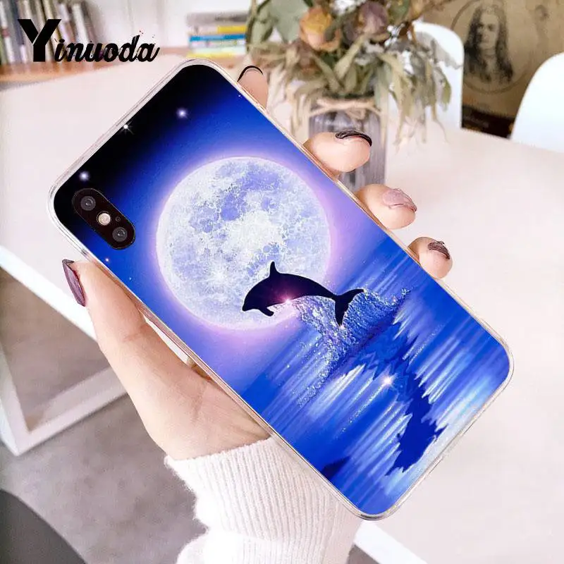 Чехол Yinuoda для iPhone 7 6 X чехол телефона с изображением океана дельфина танцев и