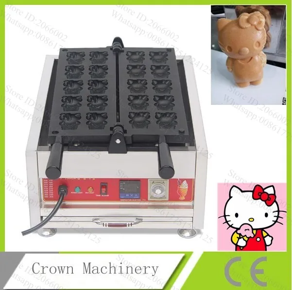 

Cat Shapes Waffle Making Machine; Commercial Waffle Maker Iron Baker Oven Pan