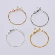 10 pçs/lote 30 40 50 60 70mm ouro redondo grande hoop brincos acessórios exagerados hoop orelha para diy jóias fazendo a descoberta