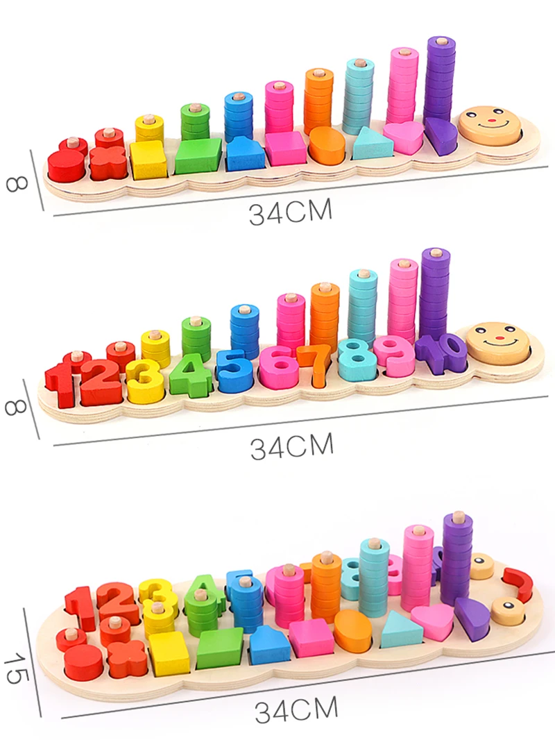 Детская деревянная Монтессори Математика игрушки Цифровой Форма сопряжения обучения Дошкольное подсчета борту Дети раннего образования