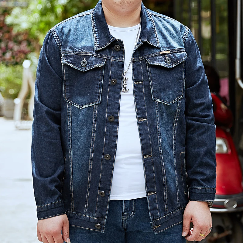 Новинка 2019 облегающие джинсовые куртки 6XL 7XL 8XL Me в стиле хип хоп модная уличная