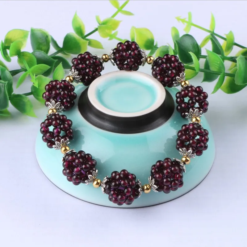 KYSZDL Natural garnet bracelet fashion Women semi-precious stones Crystal bracelet jewelry gift