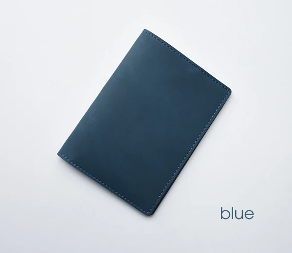 Винтажный мини-кожаный многофункциональный чехол-Обложка для паспорта, органайзер для ноутбука, дневник из воловьей кожи ручной работы - Цвет: Blue
