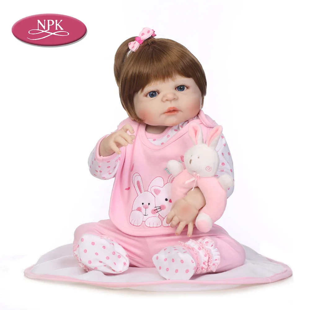 NPK полный Силиконовый Reborn Baby Doll Bathe Toys 57 см реалистичный винил Принцесса Детская кукла-реборн Игрушки для девочек детские игрушки