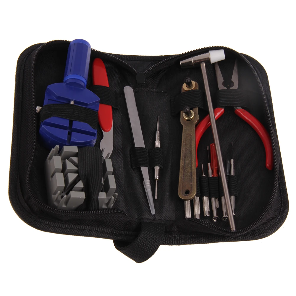 16PCS Metal Watch adjustment Repair Tool Kit Set Band Case Opener Link