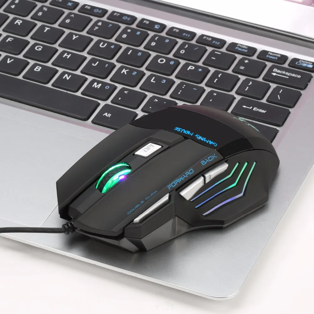 Детская оптическая мышь 5500DPI светодиодсветодиодный игровая для ПК ноутбука
