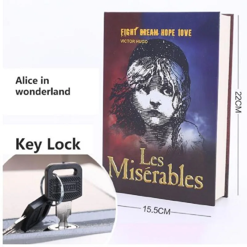 Three Style Storage Safe Box Dictionary Book Bank Money Cash Jewellery Hidden Secret Security Locker With Key or Password Lock