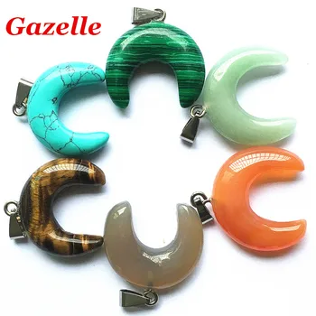 

Gazelle Wholesale New Hot Fashion Natural Stone Pendant And Charms Agates Roses Quartz Men For Jewelry Making Free Shipping