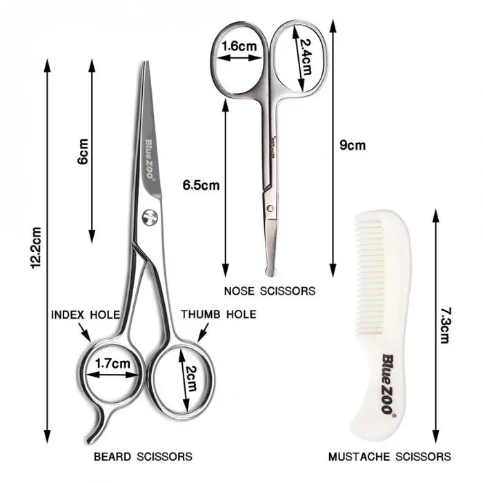 Лидер продаж, ножницы для усов, расческа, 3 шт., набор для стрижки волос на носу, для мужчин, уход за человеком, аксессуары для укладки, JLRS