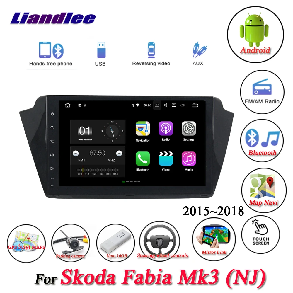 Discount Liandlee Car Android System For Skoda Fabia MK3 NJ 2015~2018 Radio USB GPS Wifi Navi Navigation HD Stereo Multimedia No CD DVD 1
