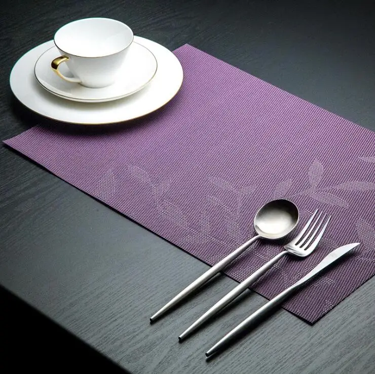  Fyjafon 4/6pieces Kitchen Table Mats Set Heat Protection PVC Table Mat Placemats Anti-slip Table Ma