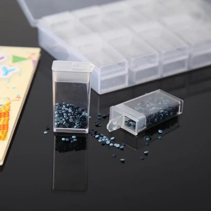 Прозрачный алмаз коробка для рисования контейнер для ювелирных изделий дизайн ногтей аксессуары