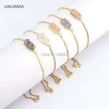 5 шт. натуральный Титан разъем Бусины металла золота Цепочка Шарм ювелирных изделий регулируемое Браслеты