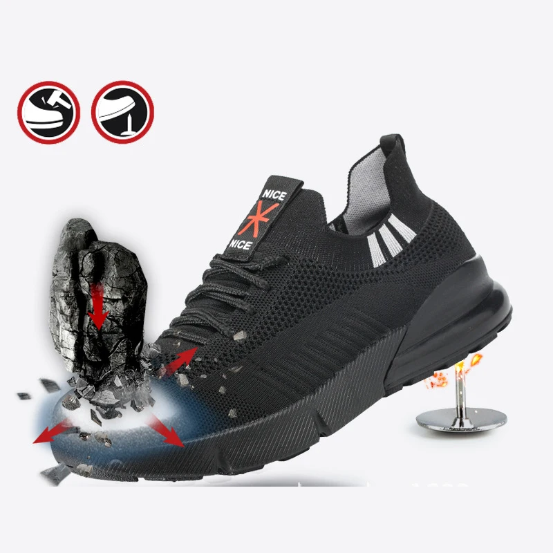 

Breathable Men Safety Shoes Steel Toe Work Shoes For Men Anti-smashing Construction indestructible safety boot