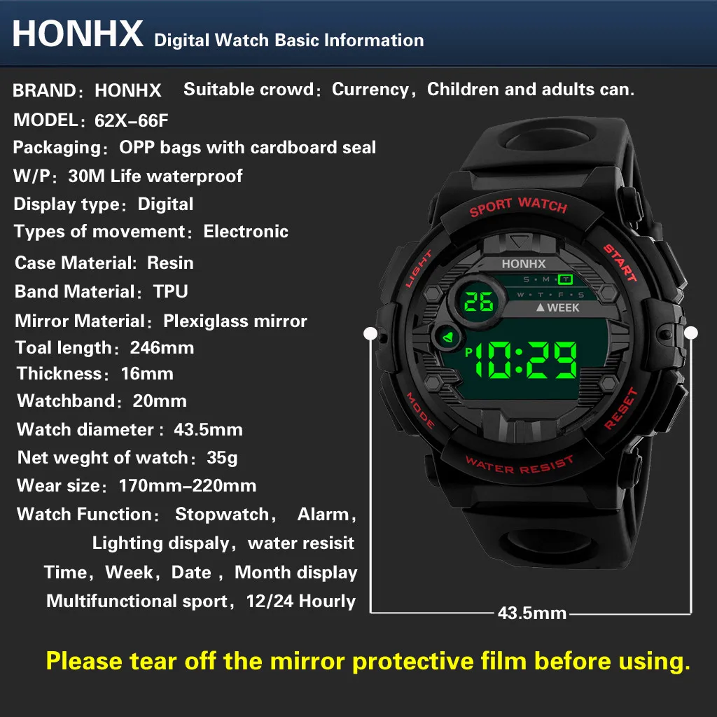 2022 Men Digital Led Watch Date Sport Men Outdoor Electronic Watch Men Women Digital Wristwatches Montre Homme Relogio Masculino