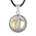 Прекрасный Золотой цвет дизайн с двойным сердцем Ангел гармония колокольчик мяч для женщин беременность вызывное устройство для детей Балийский кулон ожерелье бижутерия