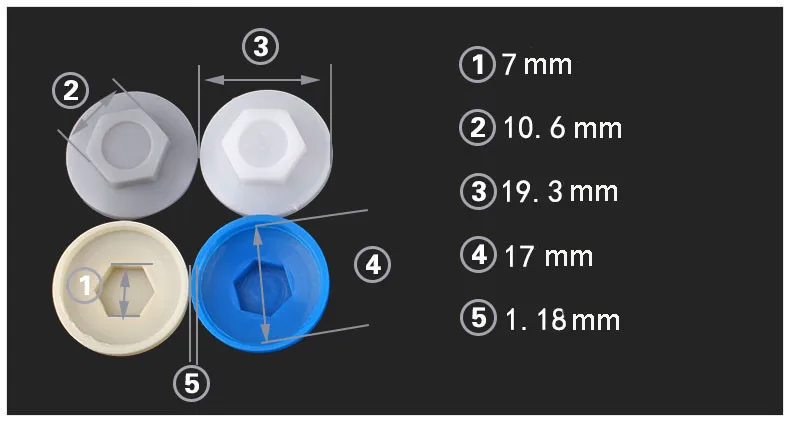 Outer hex hexagon Screw nut covers caps 6 (2)