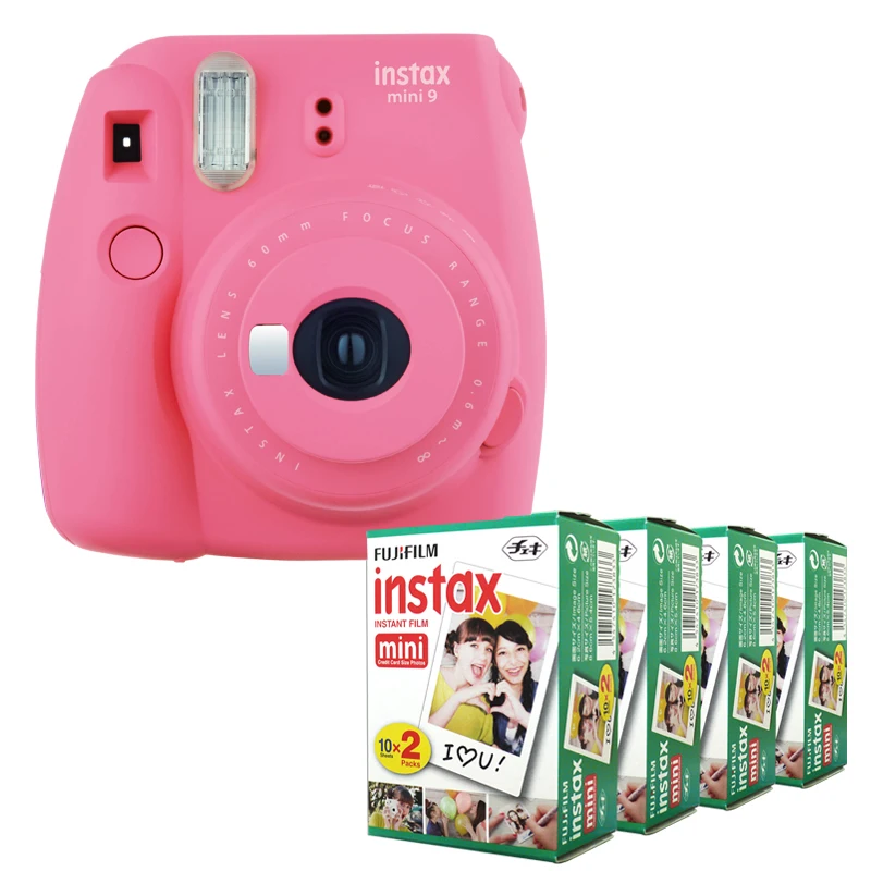 Фотоаппарат моментальной печати Fujifilm Instax Mini 9 с розовым Фламинго+ белая пленка Fuji Edge 80