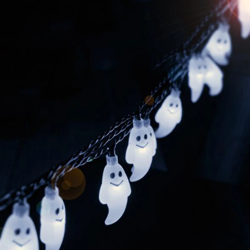 Garland 30 Led Solar Power Halloween Ghost String Light For Halloween Party Decor Halloween String Lights Curtain Led Lights (2)