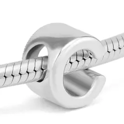 DIY Подходит для Pandora Charms браслеты буква C бусины 925 пробы 100%-серебро-ювелирные изделия Бесплатная доставка