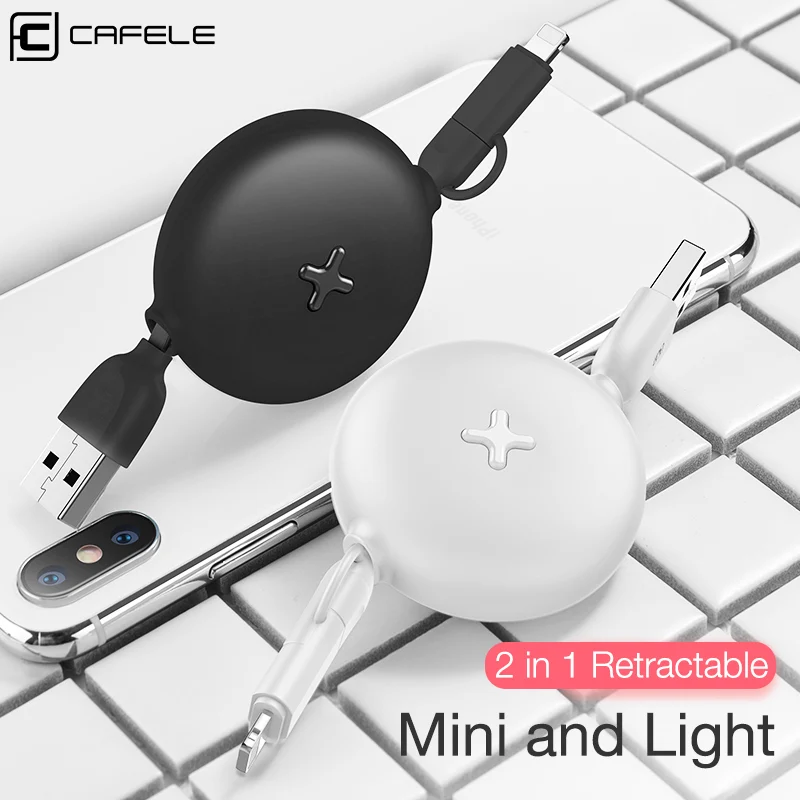 

Cafele 2in1 USB Cable for iPhone 6 7 8 XS and Micro USB Charger Cable Fast Charging Cable for Xiaomi Redmi Note 5 6 Pro