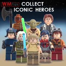 10 наборов, строительные блоки Супер Герои чехол для сотового телефона Хан Соло футболки с рисунками Люка Скайуокера и йода штурмовые отряды Империал, игрушки для детей