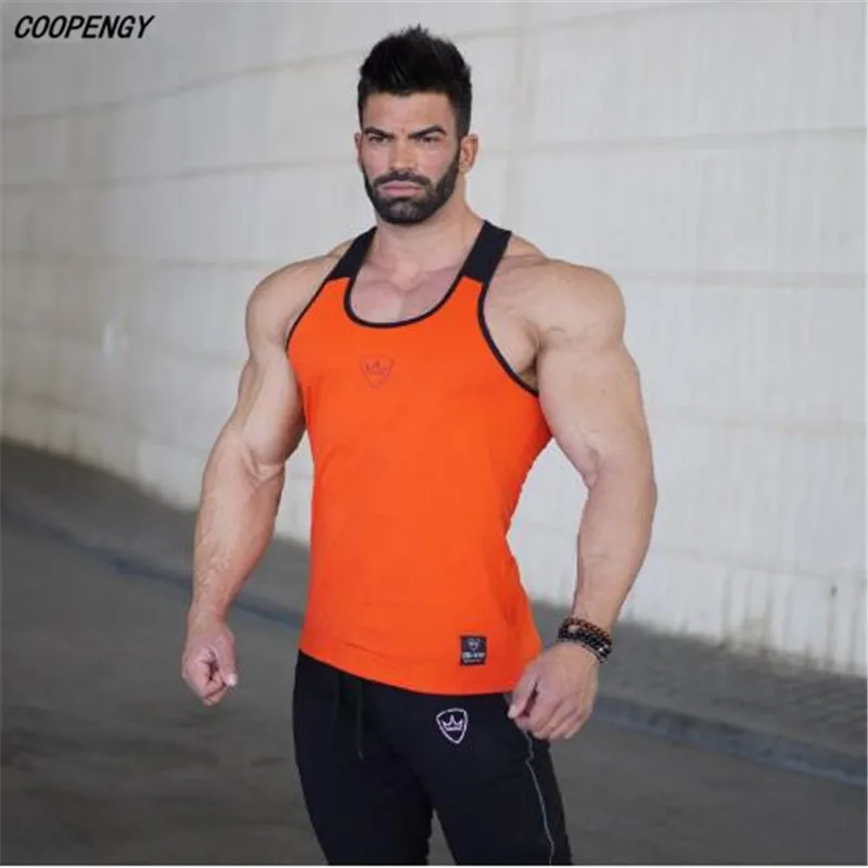 

Fitness New 2018 cotton muscle shirt golds brand clothing tank top men sleeveless tops building stringer vest