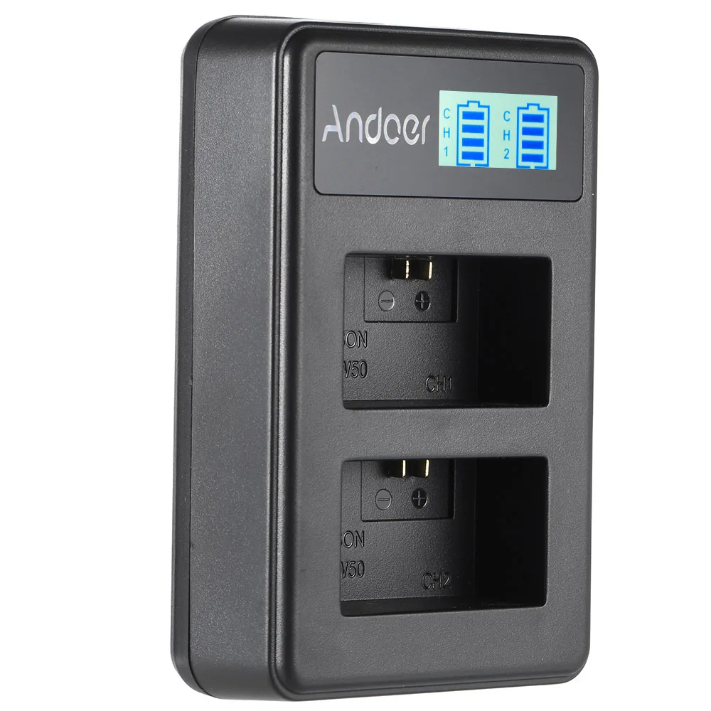 

Andoer NP-FW50 Battery Charger Rechargeable LED Display Li-ion 2-Slot with USB Cable for SONY Alpha A7 A7R A7S A5000 A6000 ect