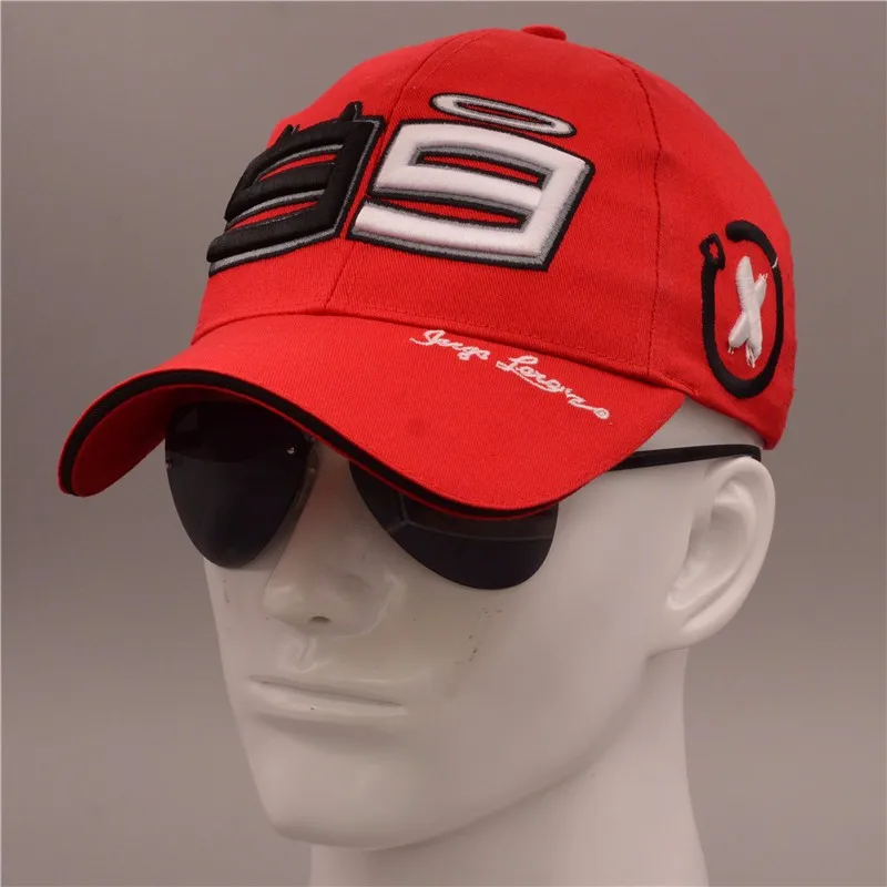 Гоночная Кепка s MOTO GP Jorge Lorenzo 99 Кепка бейсбольная кепка rcycle gorra шляпа гоночные шляпы с вышивкой бревна - Цвет: Красный