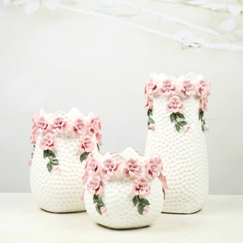 

White European style living room decoration ceramic vase Home Furnishing wedding gift floral arrangement
