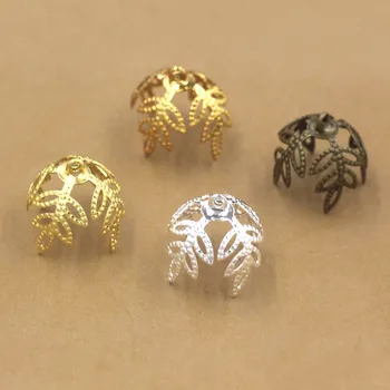 

16mm Filigree Flower 4 Legs Bead Caps Bail Connector DIY Jewelry Charms Making Findings Multi-color Plated Brass Wholesale