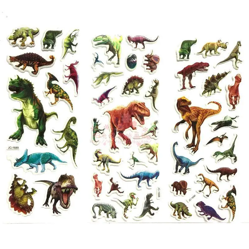 Gwolves 20 стиль случайных 1 листов/комплект 3D размеров Динозавр наклейки для детей игрушки дома Декор стены мультфильм мини стикер Холодильник