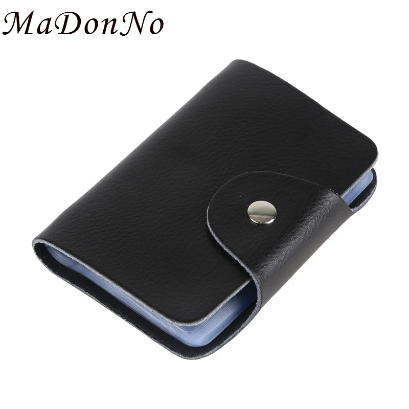 

MaDonNo Genuine Leather Credit Card Holder Business Bank Card id Holder Bag Women Men Wallet for card case protector