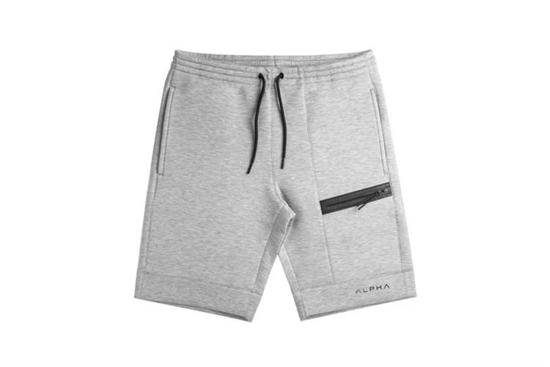 Летние новые модные брендовые мужские шорты на молнии в стиле пэчворк для фитнеса, бодибилдинга, Короткие штаны до колен, мужские шорты
